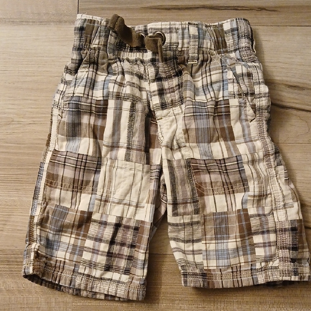 Gymboree Brown and Blue Plaid Shorts Vintage Size 3 (F)